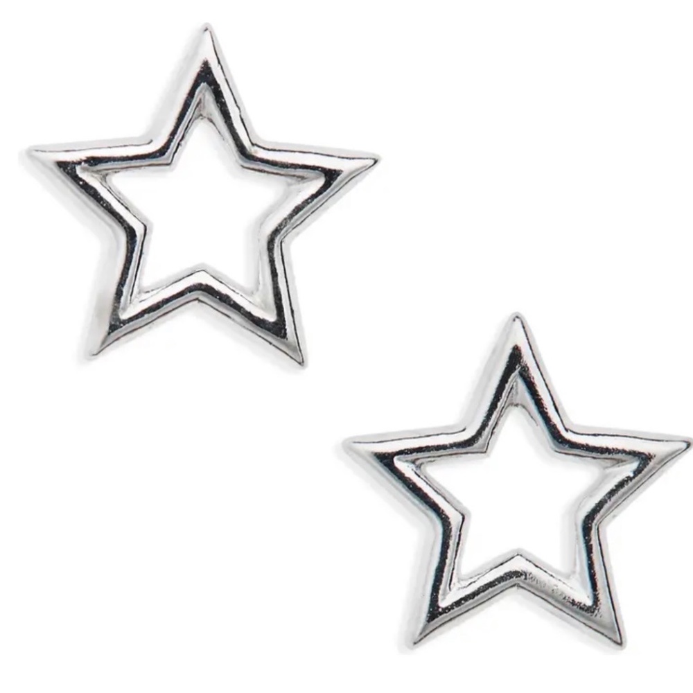 Small Open Star Stud Earrings